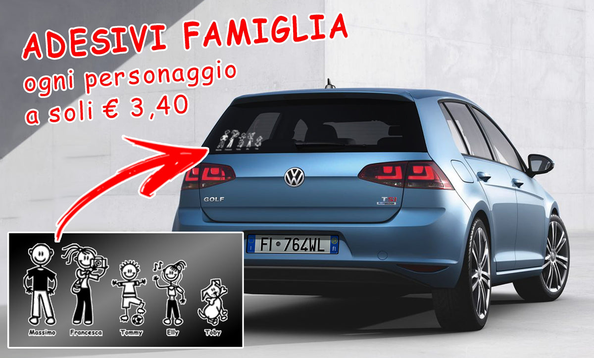 adesivi per auto con famiglia