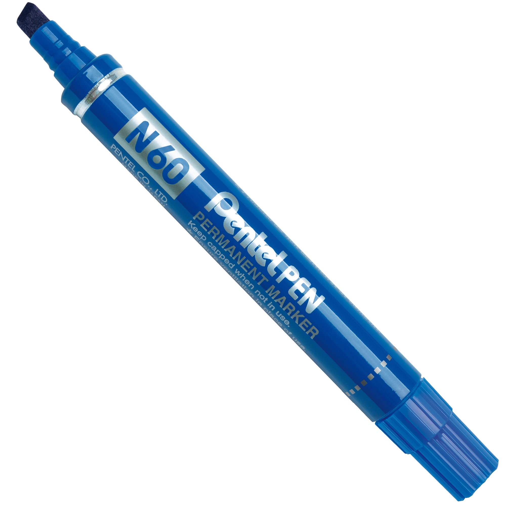 Marcatore permanente N60 - punta scalpello - blu - Pentel - image 1