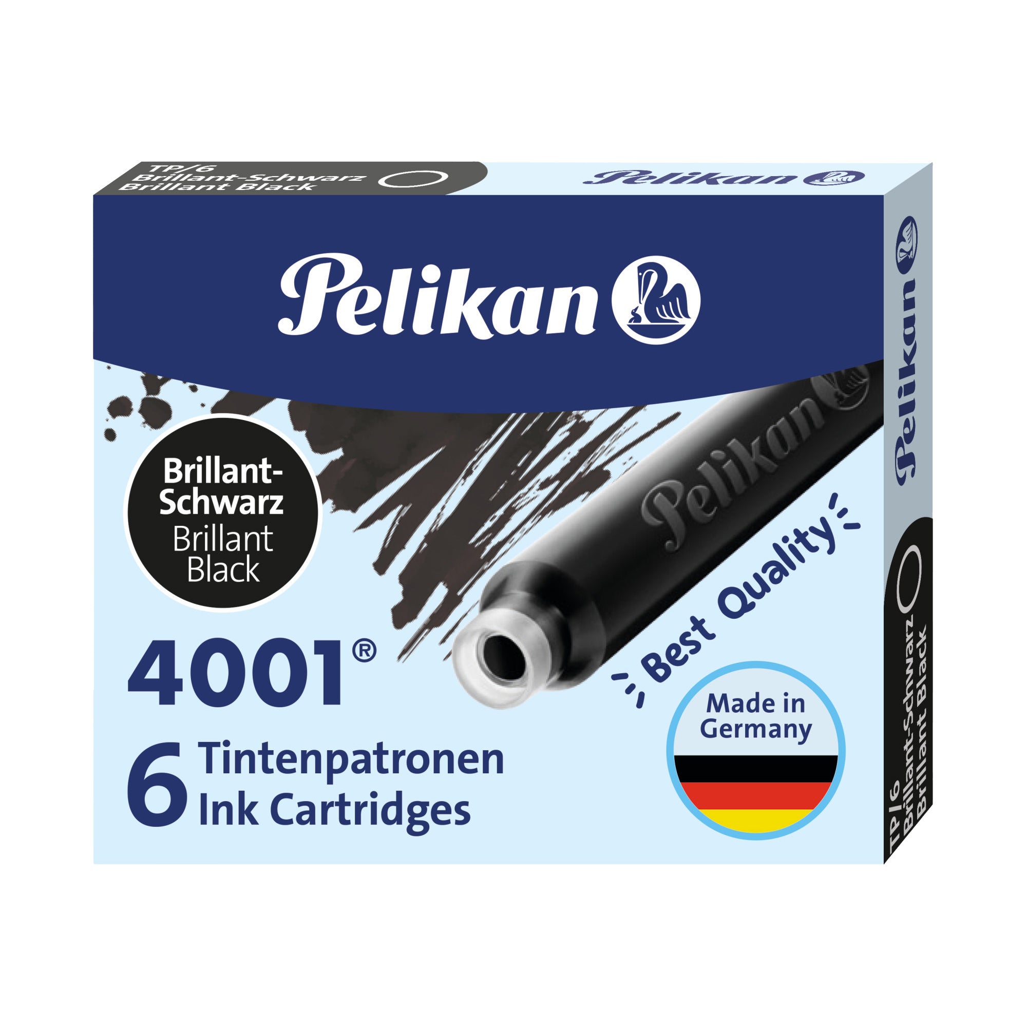 Cartucce inchiostro 4001 (TP/6) - lunghezza 39mm - nero - Pelikan - conf. 6 pezzi - image 1