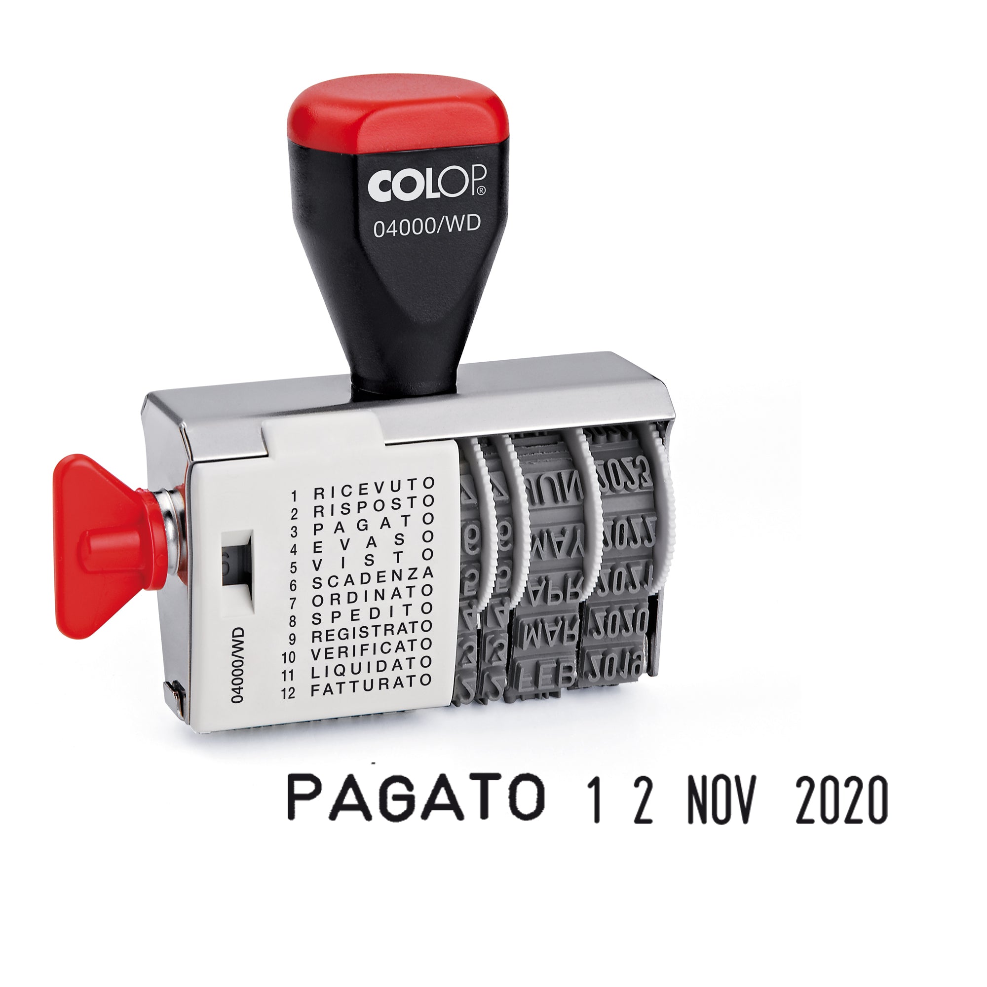 Timbro 04000/WD datario + Polinomio - 12 diciture 4 mm - Colop - image 1