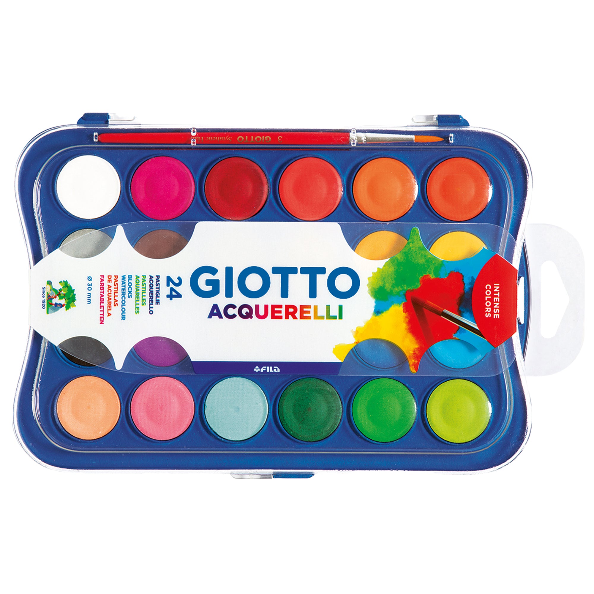 Pastiglie Acquerelli - ø 30mm - colori assortiti - Giotto - astuccio 24 pastiglie - image 1