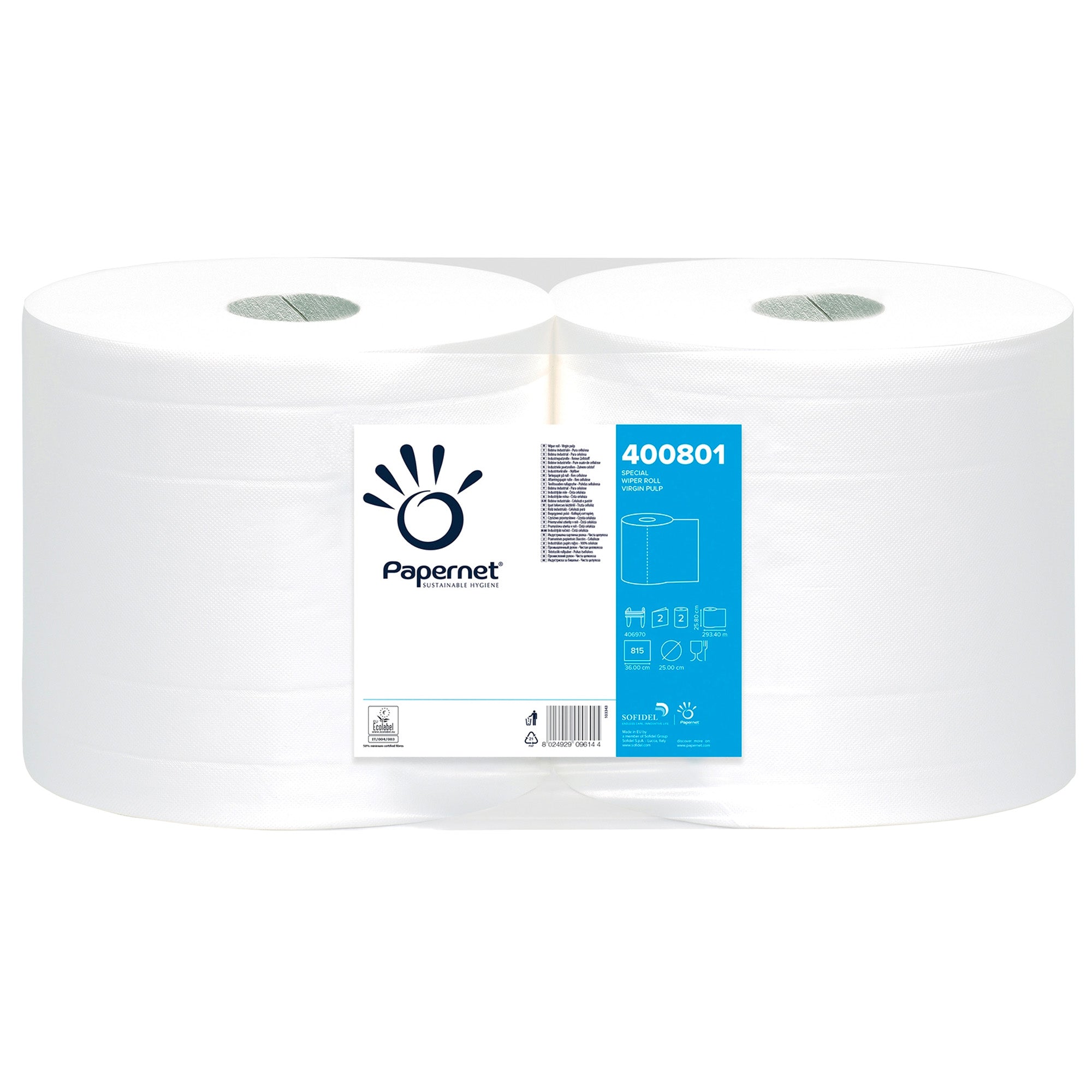 Bobina asciugatutto Special - 2 veli - finitura liscia - 19,5 gr - diametro 25 cm - 26 cm x 293 mt - bianco - Papernet - image 1