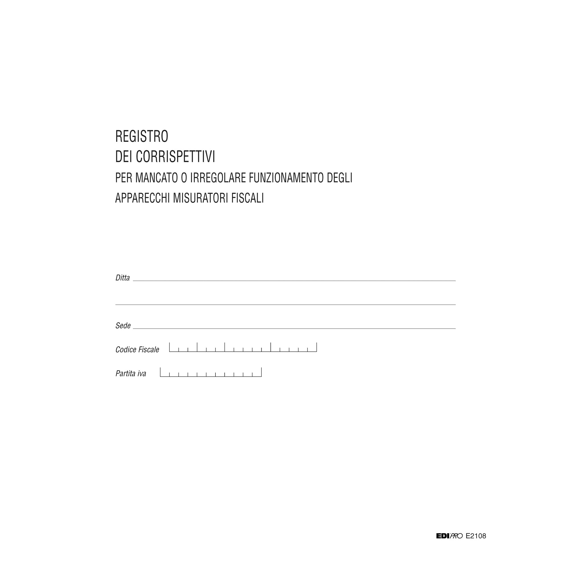 Registro Iva corrispettivi per mancato funzionamento registro cassa - 31 x 24,5cm - 46pg - pagine numerate - Edipro - image 3