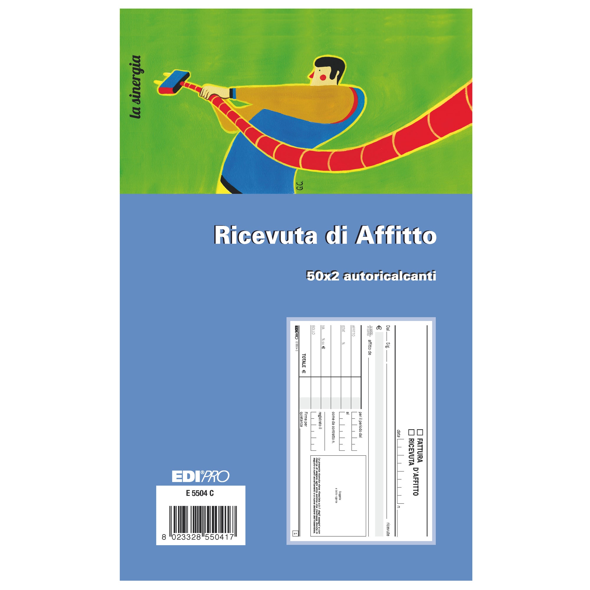 Blocco ricevute d'affitto - 50/50 fogli autoricaricanti - 9,9 x 17cm - 50 fogli - Edipro - image 1
