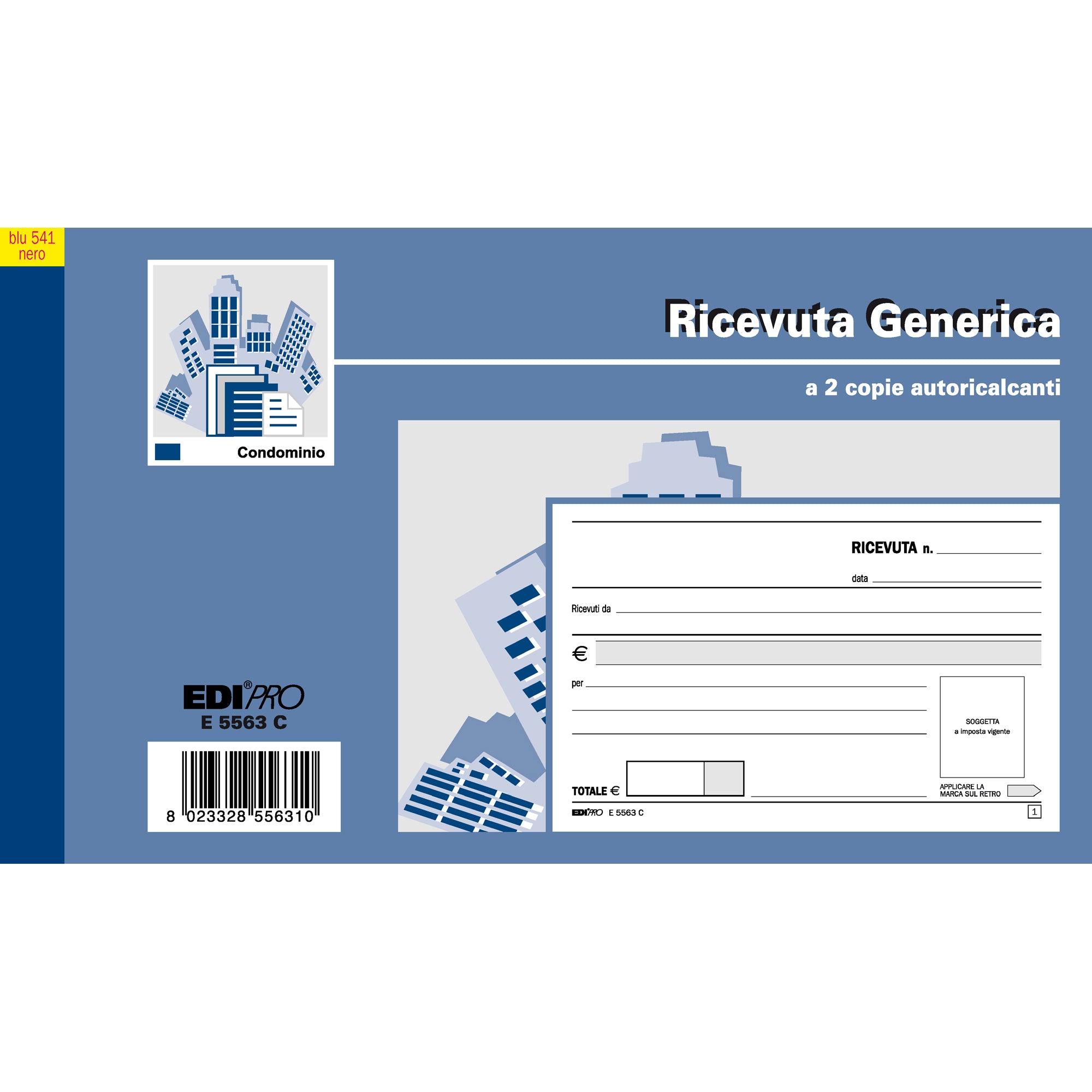 Blocco ricevute generiche - 50 fogli 2 copie autoricaricanti - 9,9 x 17cm - 50 fogli - Edipro - image 1