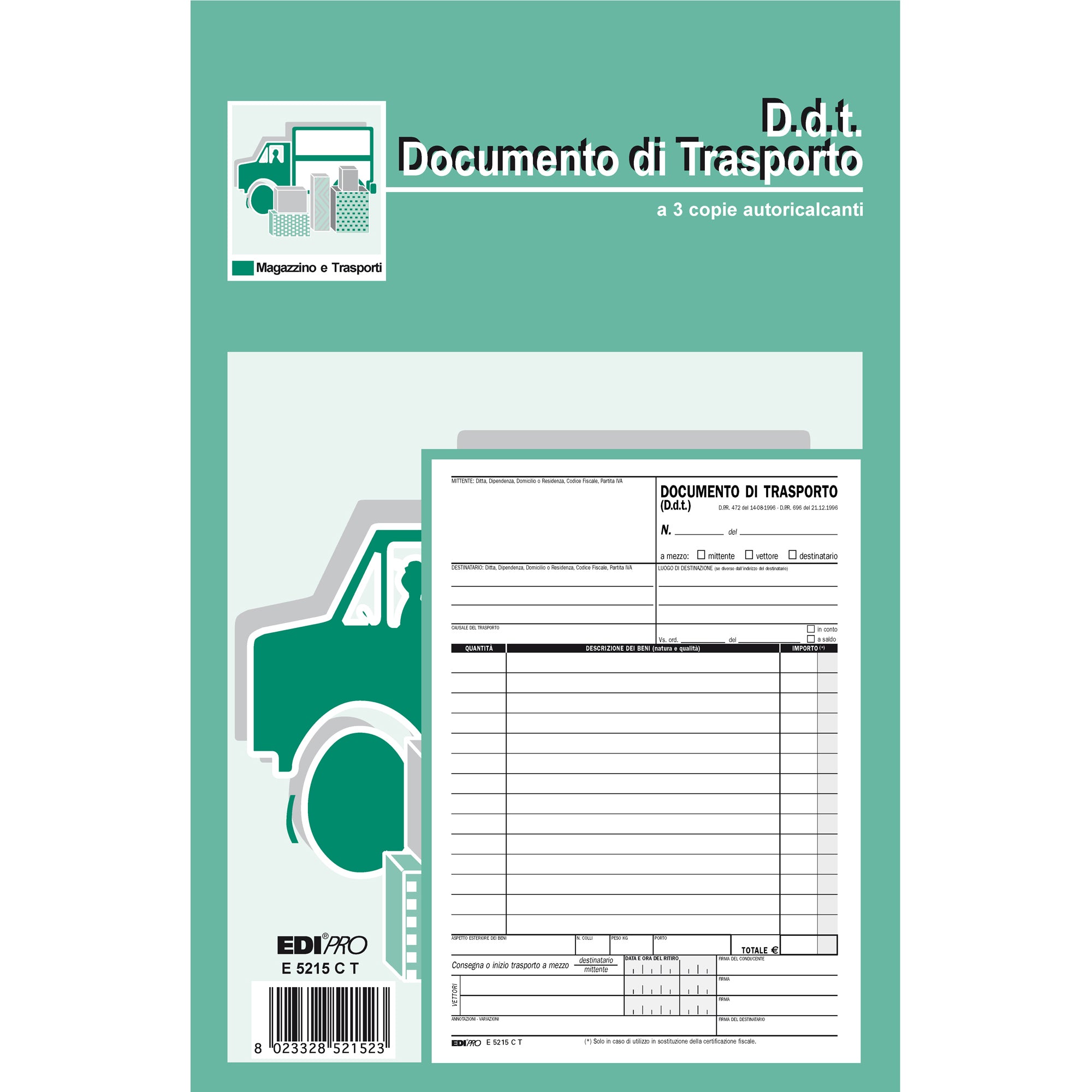Blocco DDT - 33 fogli 3 copie autoricalcanti - 23 x 14,8cm - Edipro - image 1