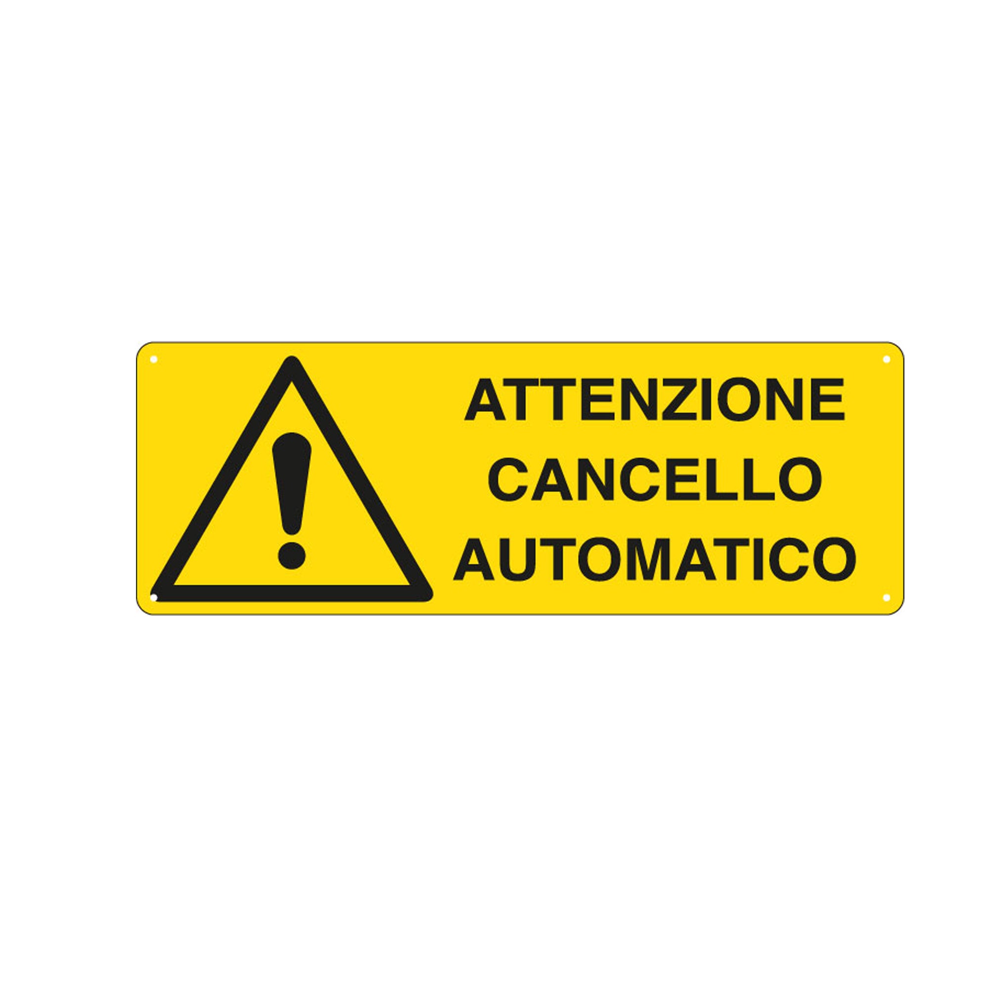 Cartello segnalatore - 35x12,5 cm - ATTENZIONE CANCELLO AUTOMATICO - alluminio - Cartelli Segnalatori - image 1