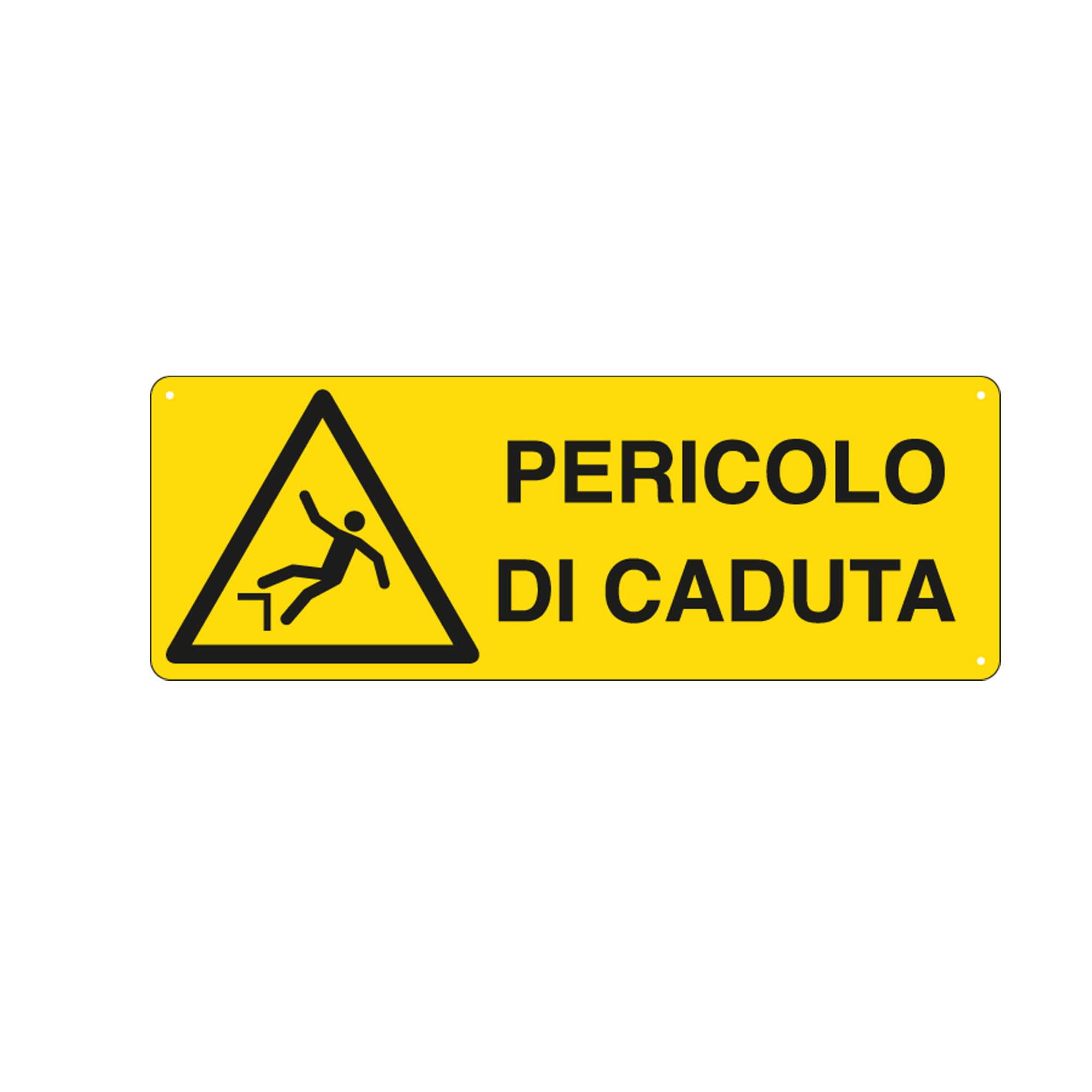 Cartello segnalatore - 35x12,5 cm - PERICOLO DI CADUTA - alluminio - Cartelli Segnalatori - image 1