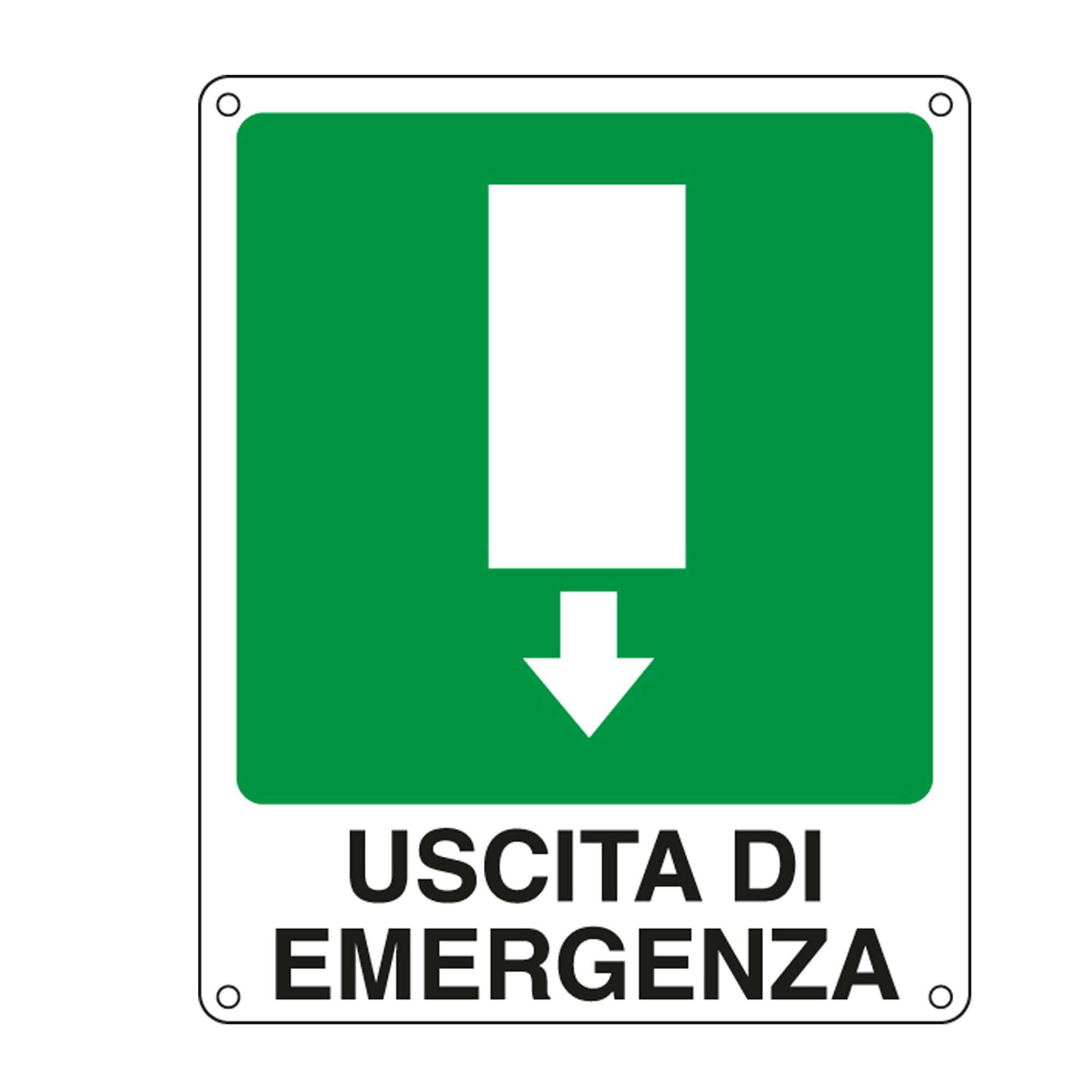 Cartello segnalatore - 25x31 cm - USCITA DI EMERGENZA - alluminio - Cartelli Segnalatori - image 1