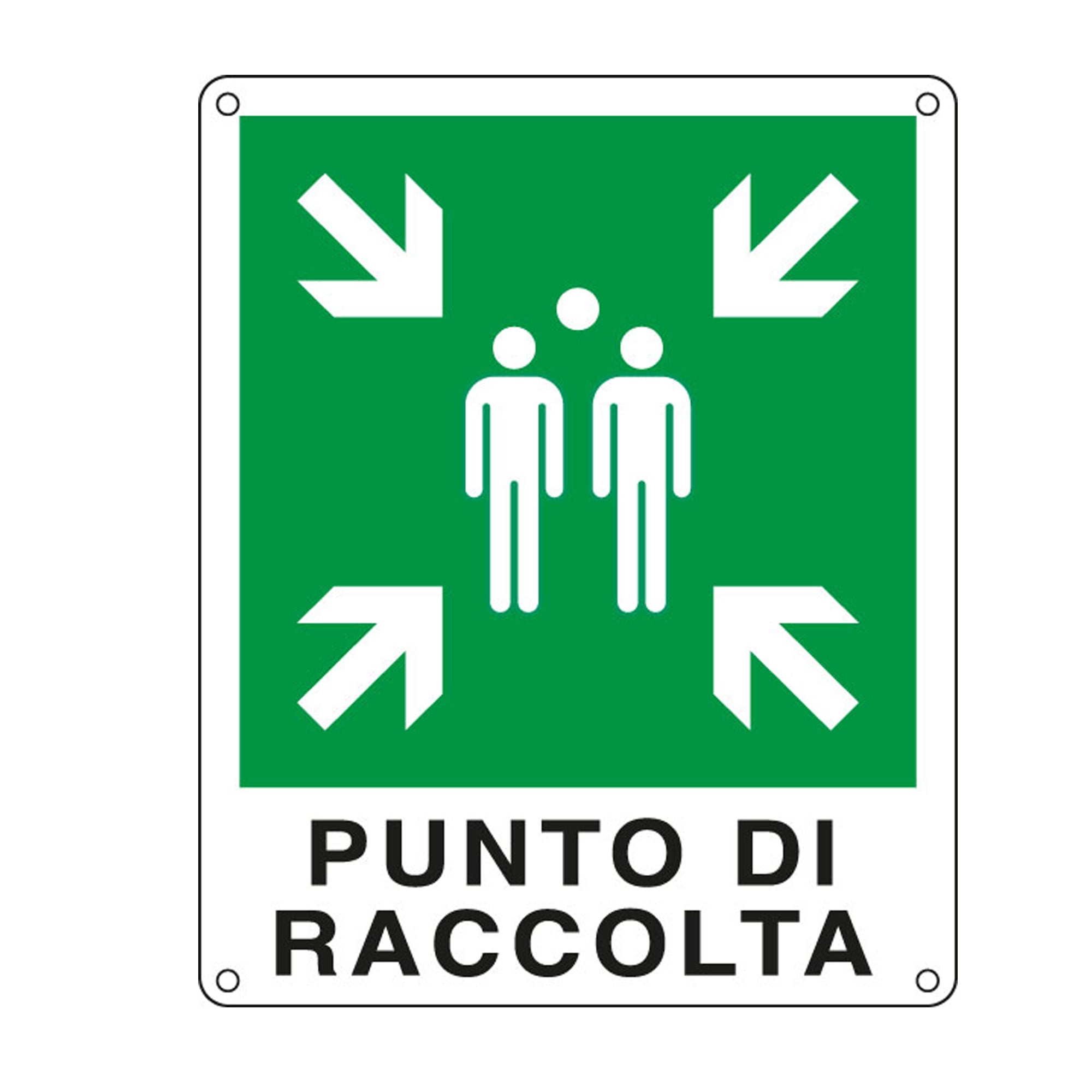 Cartello segnalatore - 25x31 cm - PUNTO DI RACCOLTA - alluminio - Cartelli Segnalatori - image 1