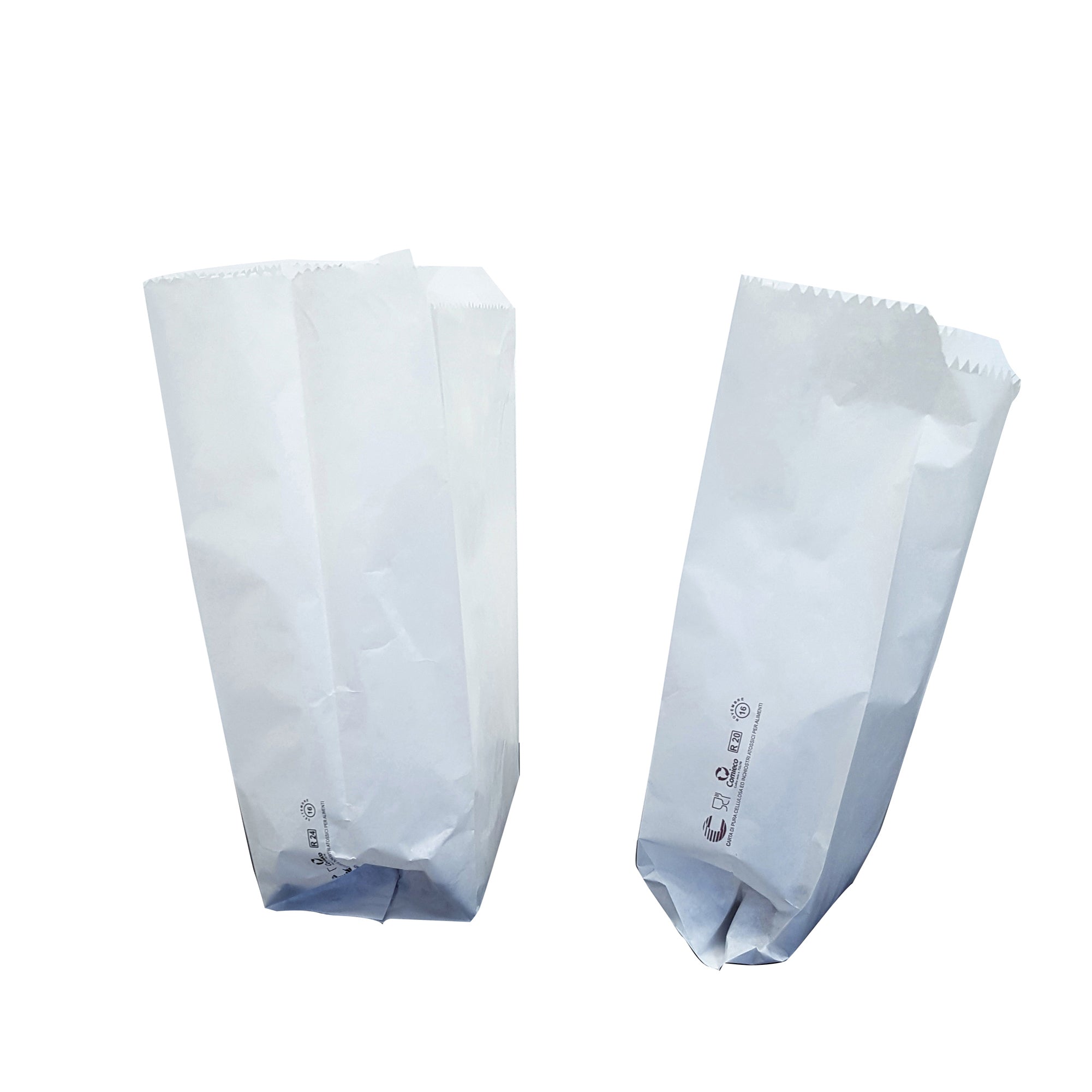 Sacchetti - carta kraft - 15 x 30 cm - soffietti laterali 11 cm - bianco - Favorit - conf. 100 pezzi - image 1