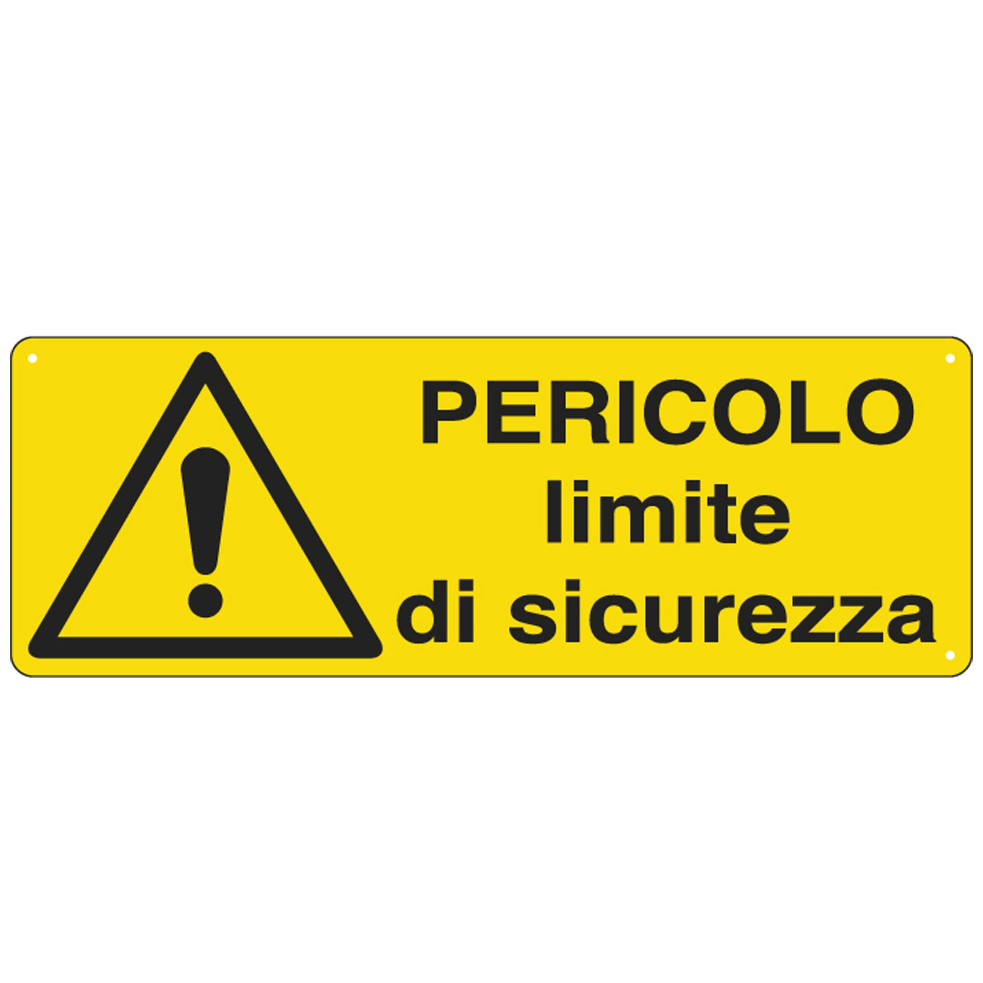 Cartello segnalatore - 35x12,5 cm - PERICOLO LIMITE DI SICUREZZA - alluminio - Cartelli Segnalatori - image 1