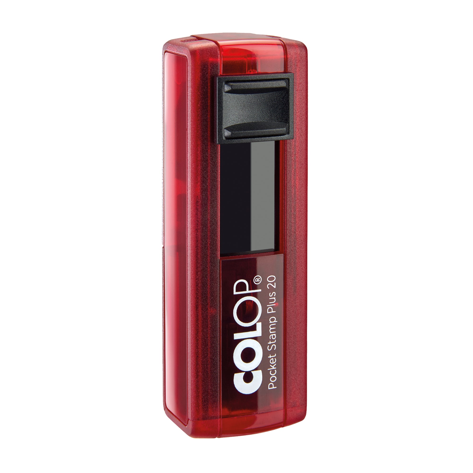 Timbro Pocket Stamp Plus 20 - 14 x 38 mm - 4 righe - autoinchiostrante - rosso rubino - Colop - image 1