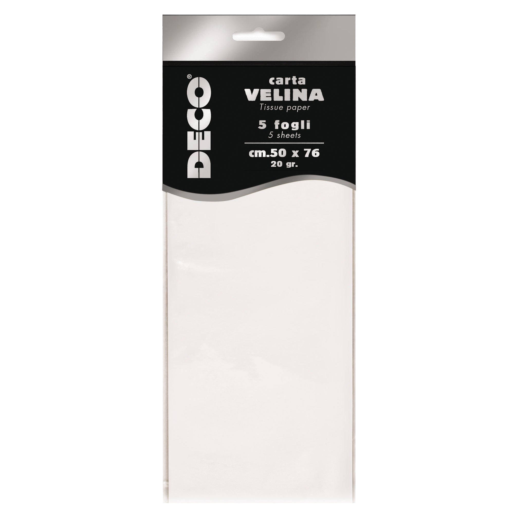 Carta velina - 50 x 76 cm - 20 gr - bianco - Deco - busta 5 fogli - image 1