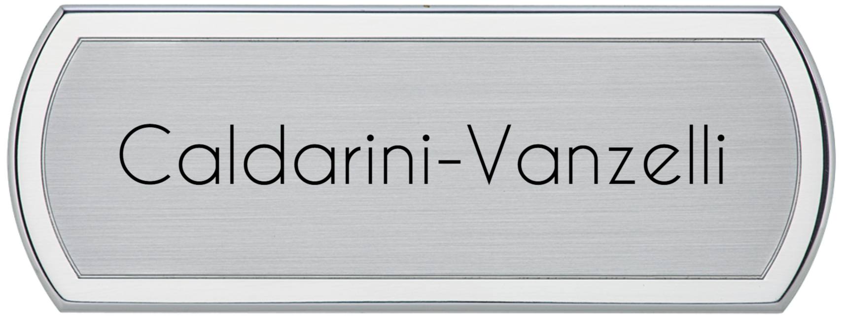 ACL - Targa da porta sagomata alluminio satinato bordo lucido verniciato