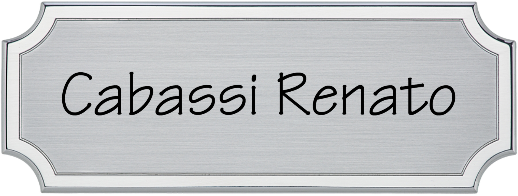 ADL - Targa da porta sagomata alluminio satinato bordo lucido verniciato