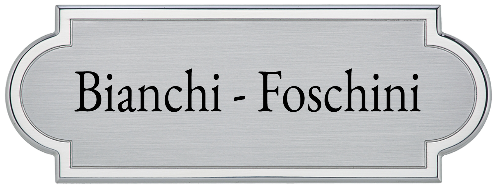 AML - Targa da porta sagomata alluminio satinato bordo lucido verniciato