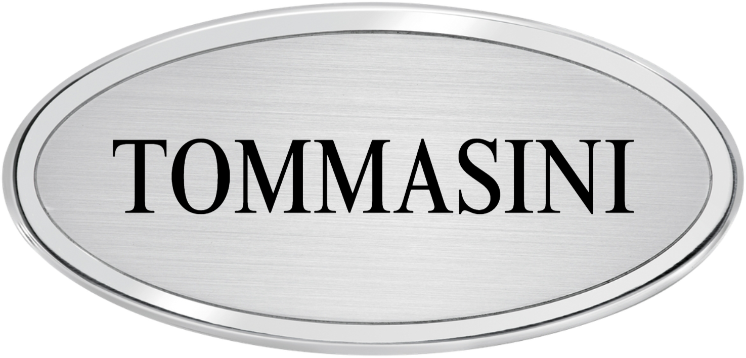 AO - Targa da porta ovale alluminio satinato bordo lucido