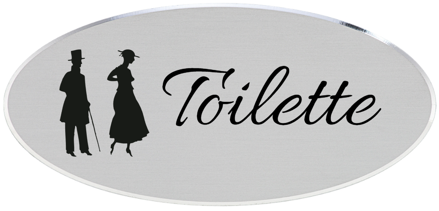 ATA - Targa da porta ovale alluminio anodizzato argento taglio satinato