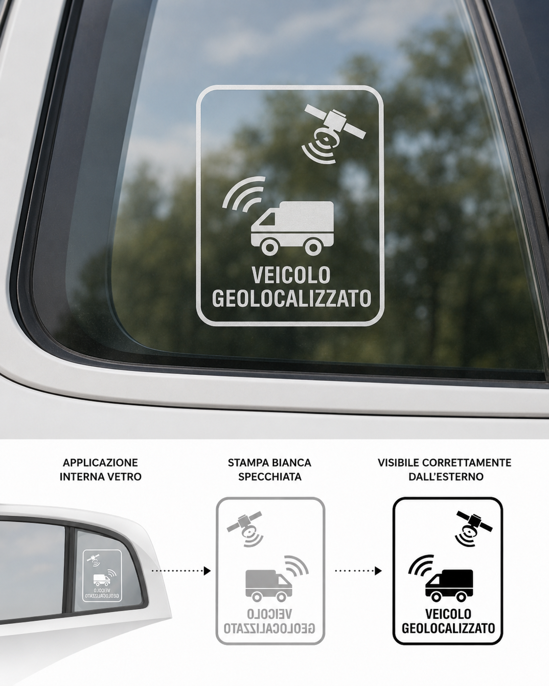 Adesivo "Veicolo geolocalizzato"