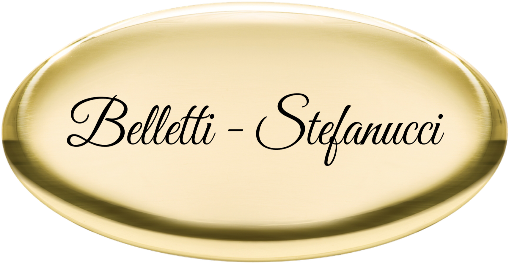 OB - Targa da porta ovale ottone lucido bombato