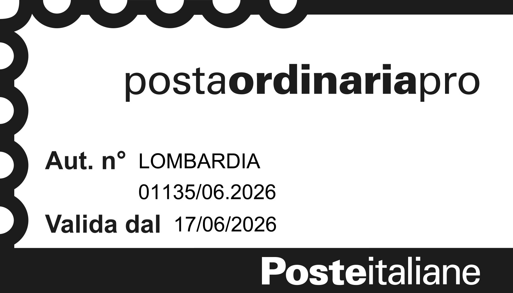 Timbro Posta Ordinaria Pro