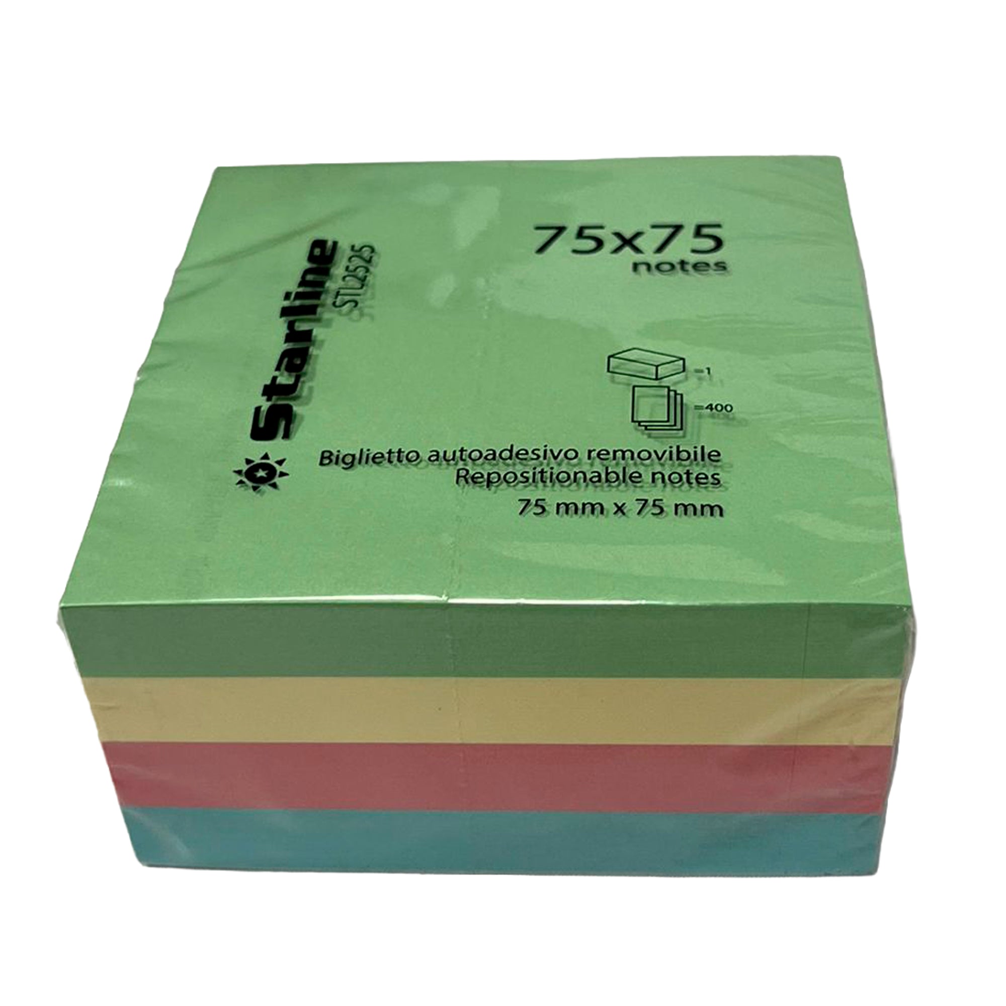 Biglietti adesivi Cubo - assortito tenue - 75 x 75mm - 70gr - 400 fogli - Starline. - image 1