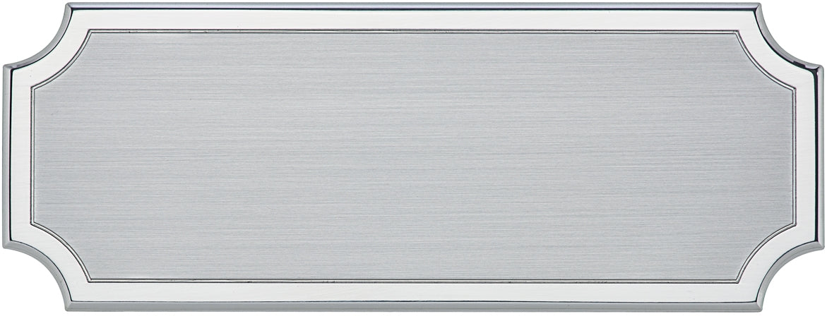 ADL - Targa da porta sagomata alluminio satinato bordo lucido verniciato