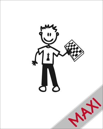 Bambino con scacchiera - Maxi Adesivi Famiglia per Camper