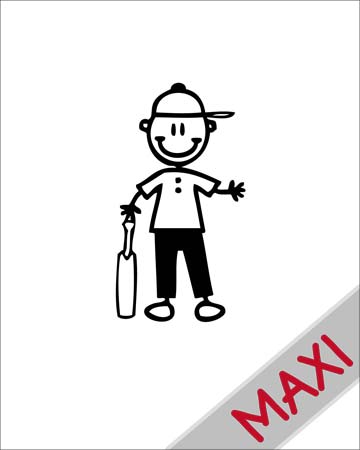 Bambino giocatore di cricket - Maxi Adesivi Famiglia per Camper