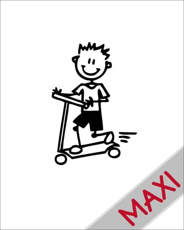 Bambino con monopattino - Maxi Adesivi Famiglia per Camper