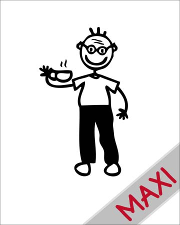 Nonno con tazza - Maxi Adesivi Famiglia per Camper