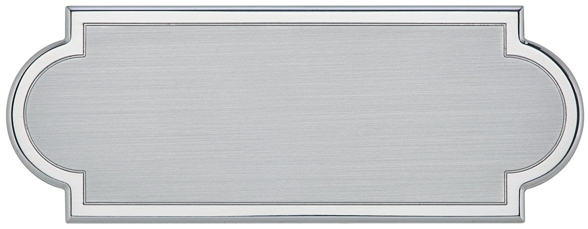 AML - Targa da porta sagomata alluminio satinato bordo lucido verniciato