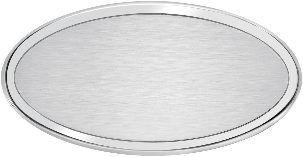 AO - Targa da porta ovale alluminio satinato bordo lucido