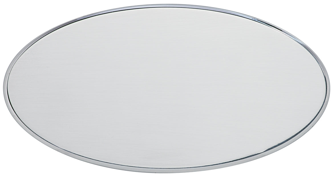 AOL - Targa da porta ovale alluminio satinato bordo satinato