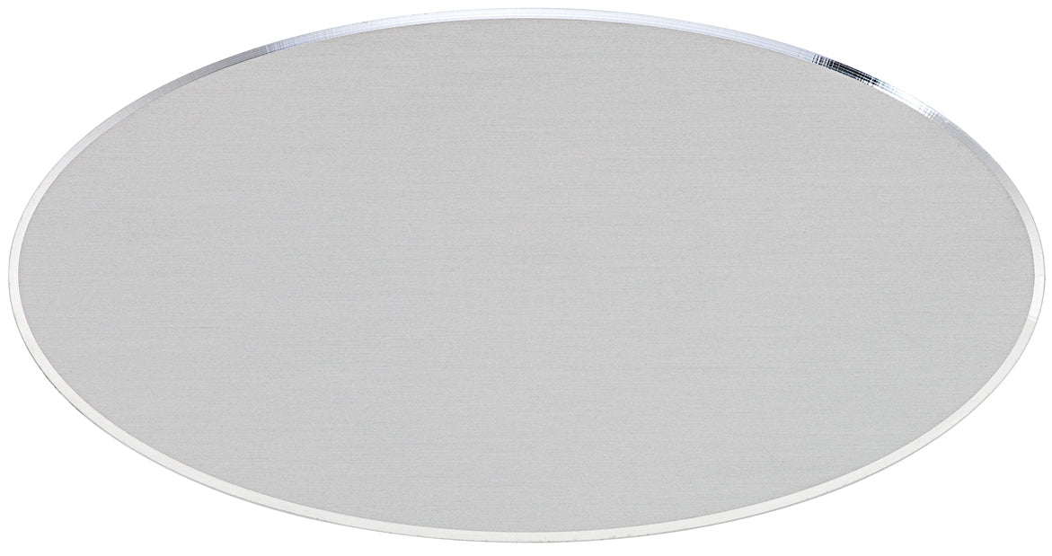 ATA - Targa da porta ovale alluminio anodizzato argento taglio satinato