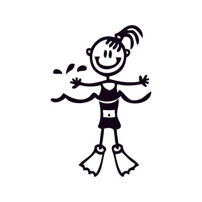 Bambina che nuota - Adesivi Famiglia