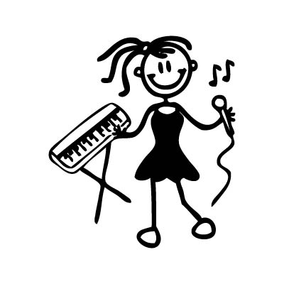 Bambina musicista - Adesivi Famiglia