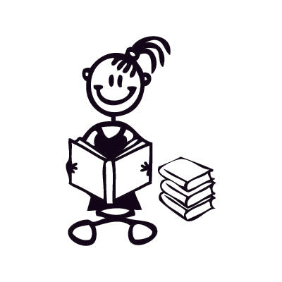 Bambina con libri - Adesivi Famiglia