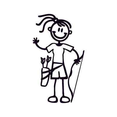 Bambina con l'arco - Adesivi Famiglia