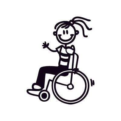 Bambina con la carrozzina - Adesivi Famiglia