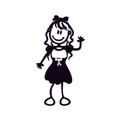 Bambina con vestitino - Adesivi Famiglia