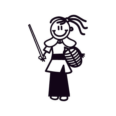 Bambina samurai - Adesivi Famiglia