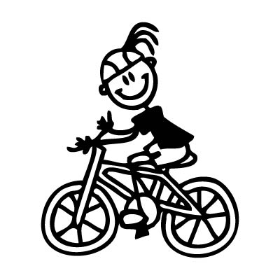 Bambina in bicicletta - Adesivi Famiglia