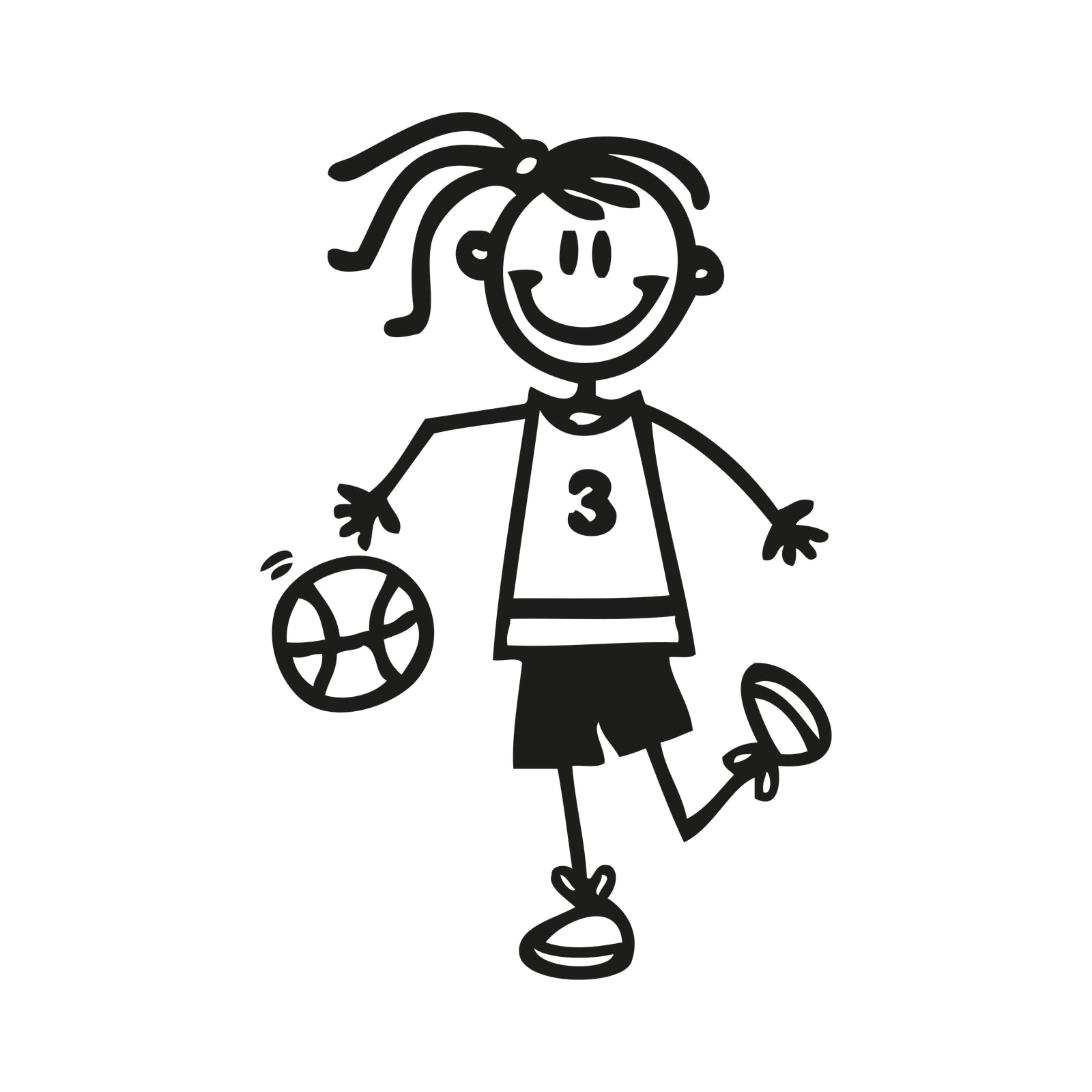 Bambina basket - Adesivi Famiglia