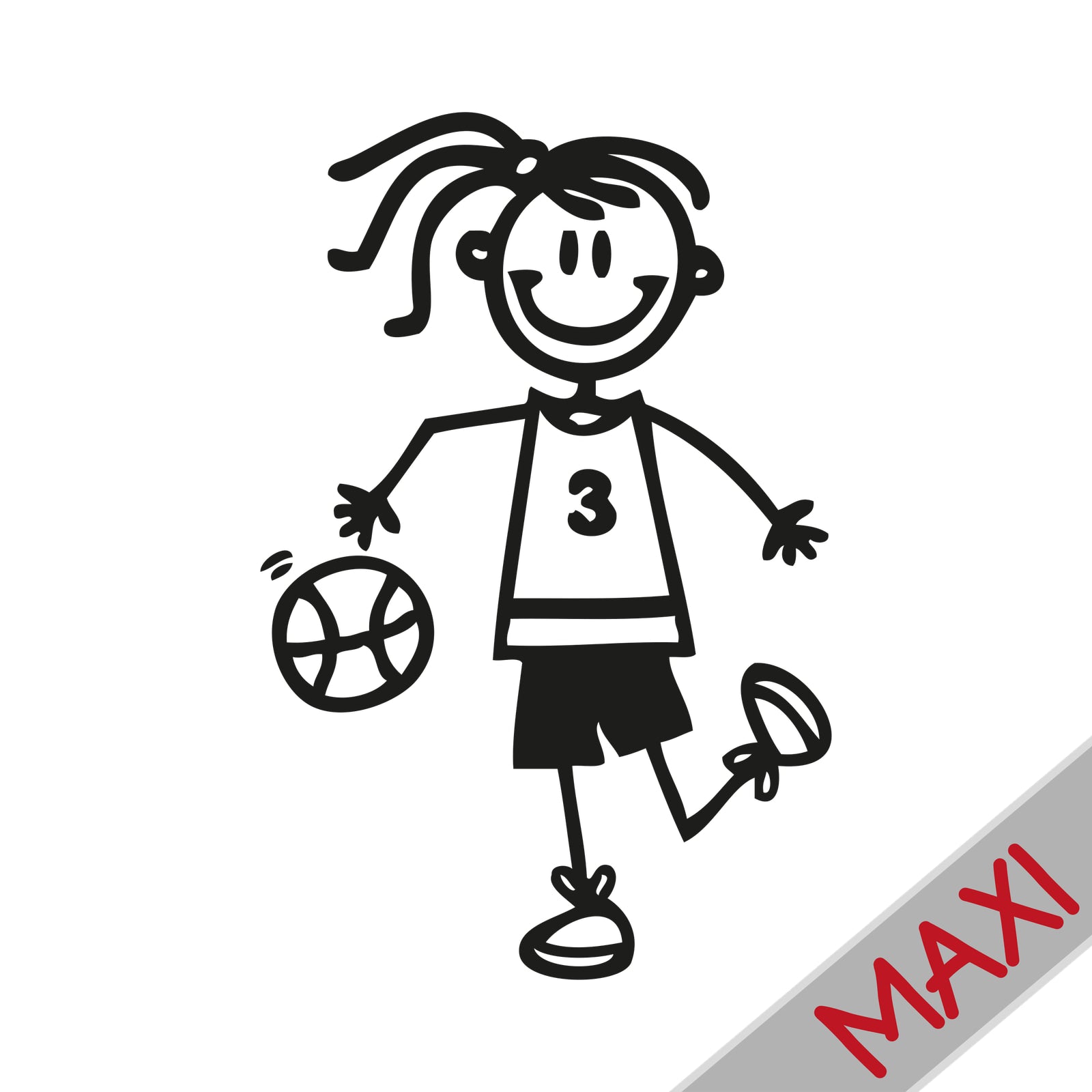 Bambina basket - Maxi Adesivi Famiglia per Camper