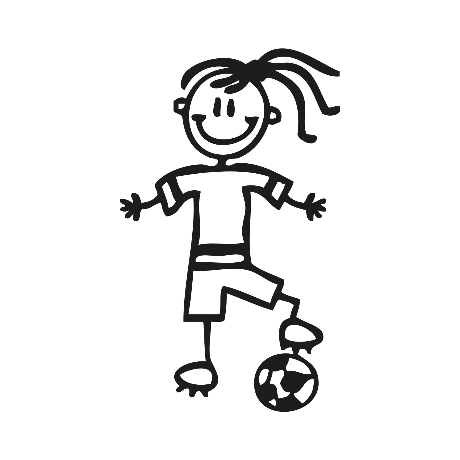 Bambina calciatrice - Adesivi Famiglia