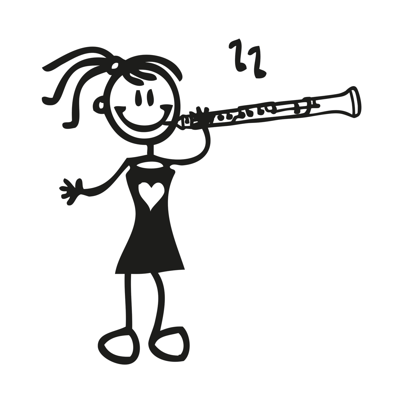 Bambina col clarinetto - Adesivi Famiglia