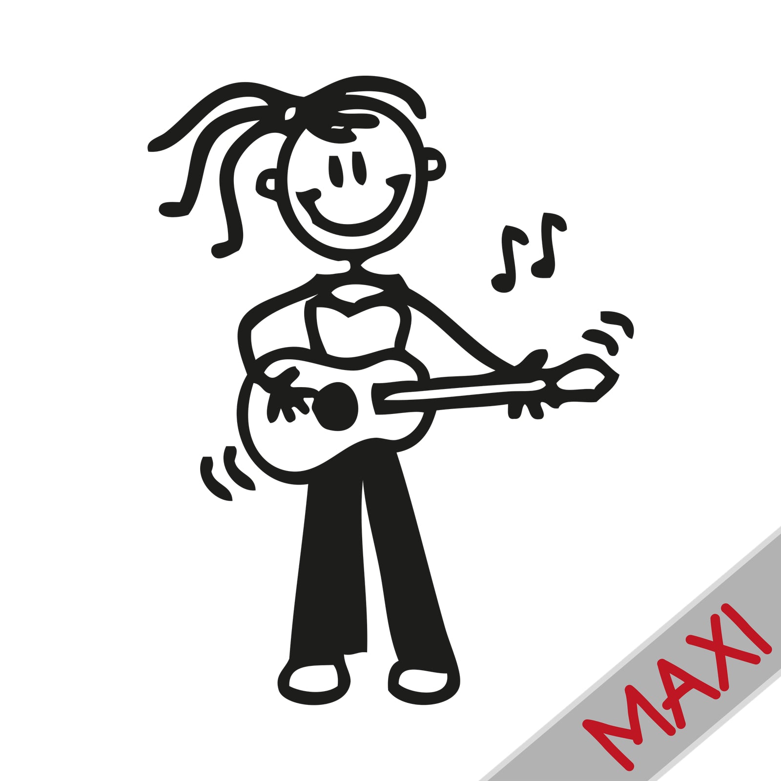 Bambina con chitarra - Maxi Adesivi Famiglia per Camper