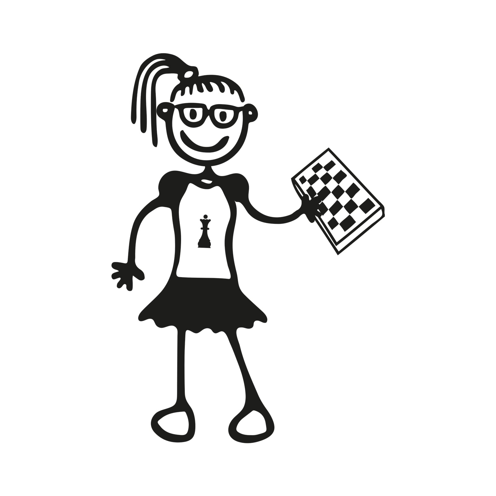 Bambina con gli scacchi - Adesivi Famiglia